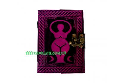 Rustic Shadow Godess Handmade Genuine Leather Journal Diary with Lock Coptic Bound